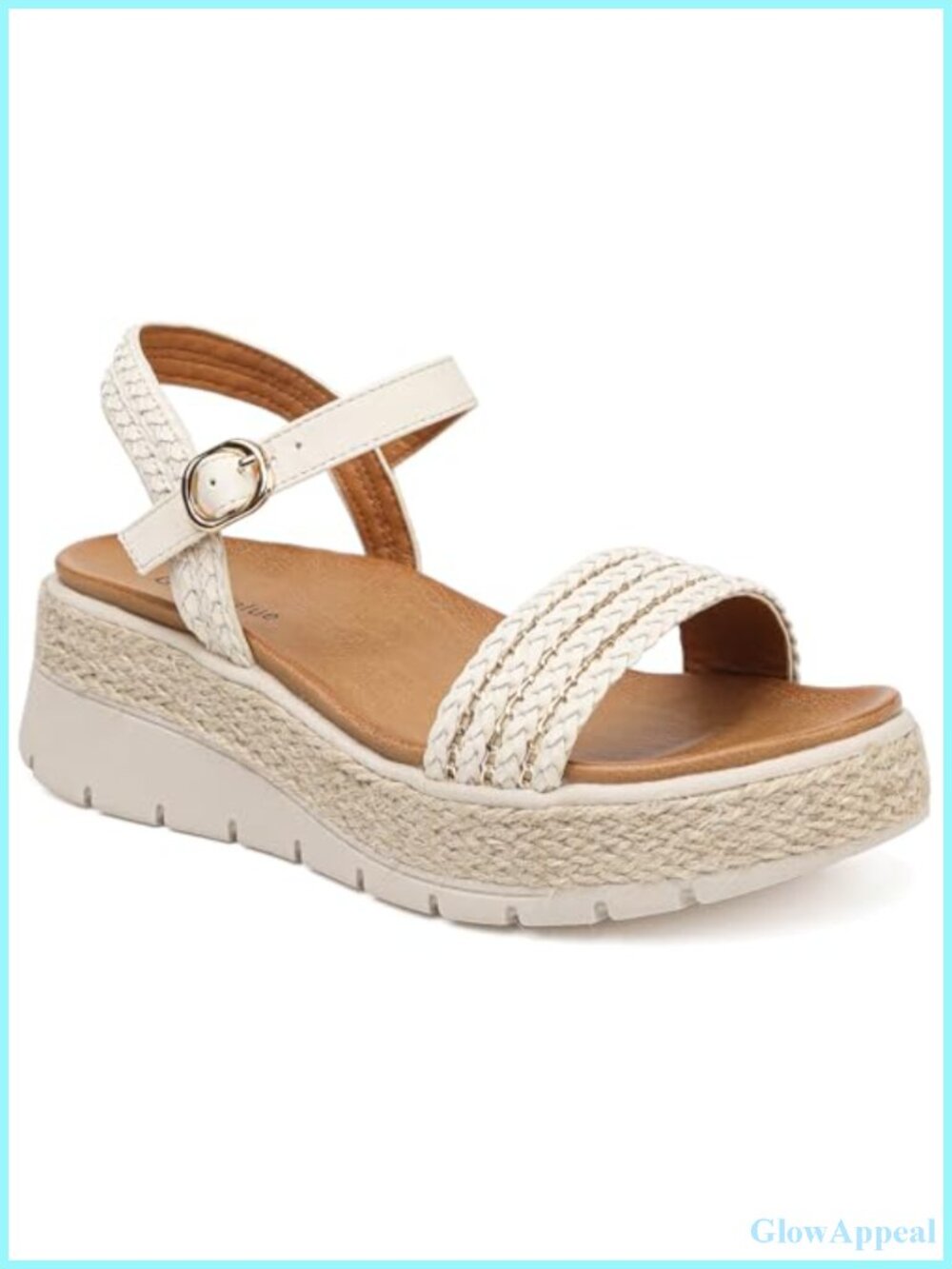 Womens Platform Espadrille Wedge Sandals Open Toe Adjustable Ankle Strap